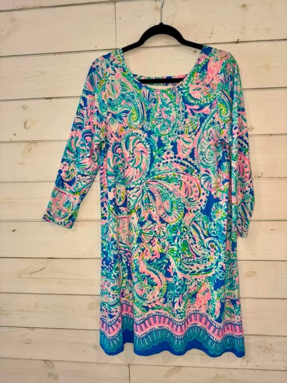 Lilly Pulitzer Blue, Pink & Green Paisley Midi Dress